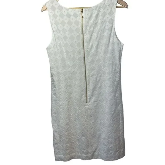 SOUTHERN TIDE Women's Paislee White Diamond Jacquard Shift Dress White Size 10 - Picture 7 of 11